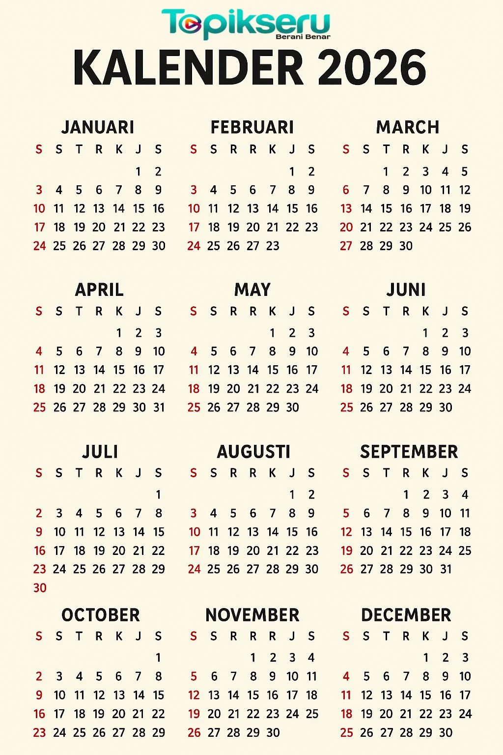 April 2026: Daftar Tanggal Merah dan Long Weekend yang Wajib Kamu Tahu untuk Liburan