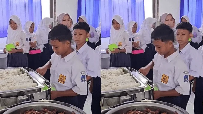 Agak Laen, Pembagian MBG di SDN 2 Barukan Klaten Disajikan Prasmanan pada Hari Kartini
