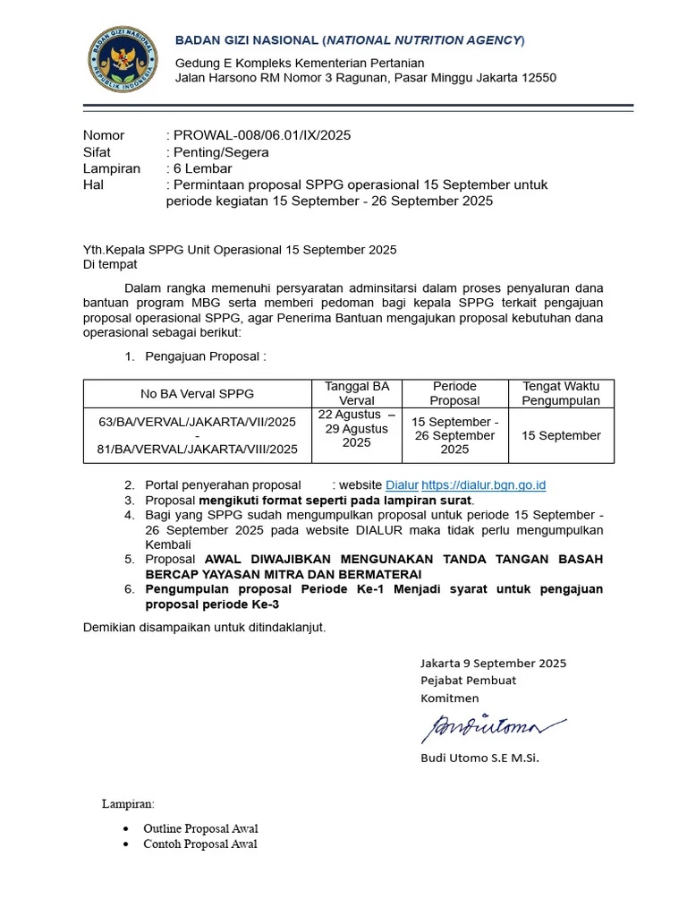 BGN: SPPG dengan Status Suspend Total Tidak Dapat Insentif