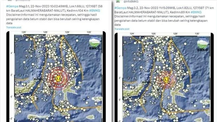Gempa Susulan Guncang Maluku Utara, Dua Kali Getaran Kuat Terjadi dalam Hitungan Menit