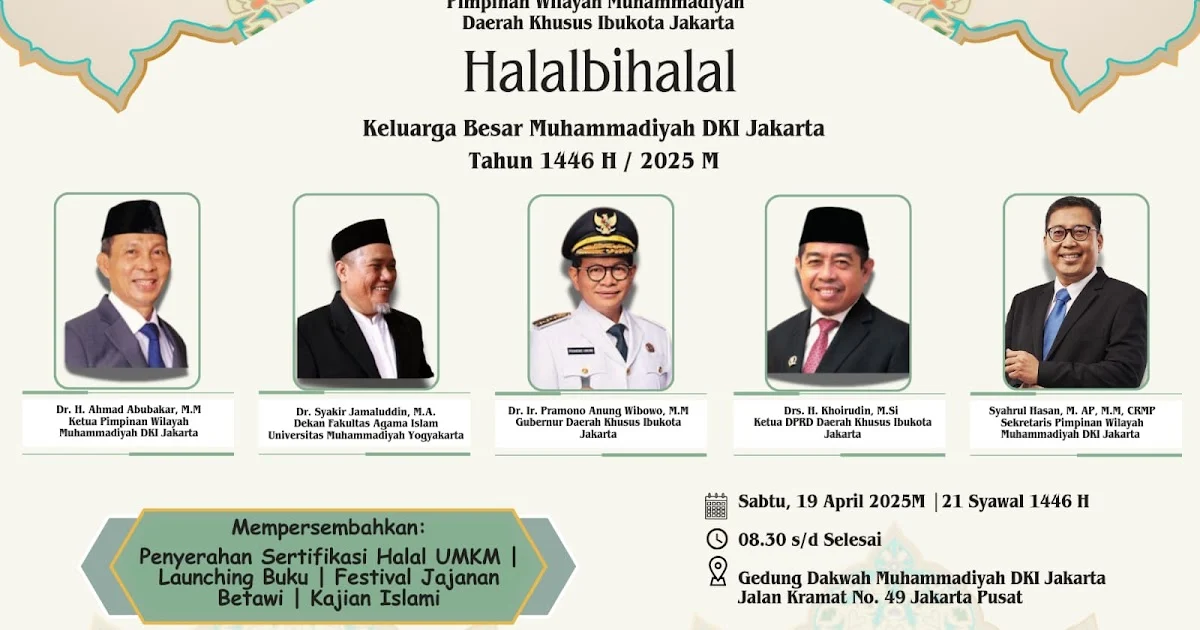 Gubernur Pramono Ungkap Modernisasi Halal Bihalal oleh Muhammadiyah