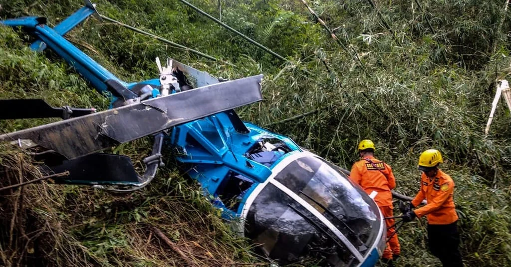 Helikopter PK-CFK Jatuh di Sekadau, Kalimantan Barat