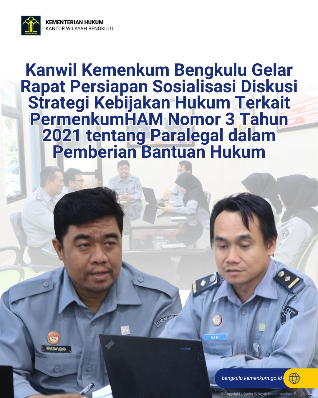 Kemenkum Bengkulu Resmikan 51 Paralegal LBH Bhakti, Tekankan Peran Sosial