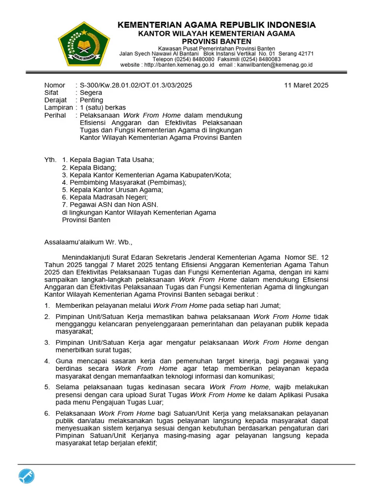 Kemenpan RB Ingatkan Instansi Pusat dan Daerah untuk WFH Mulai Jumat, Siapkan Surat Peringatan bagi yang Tidak Patuh