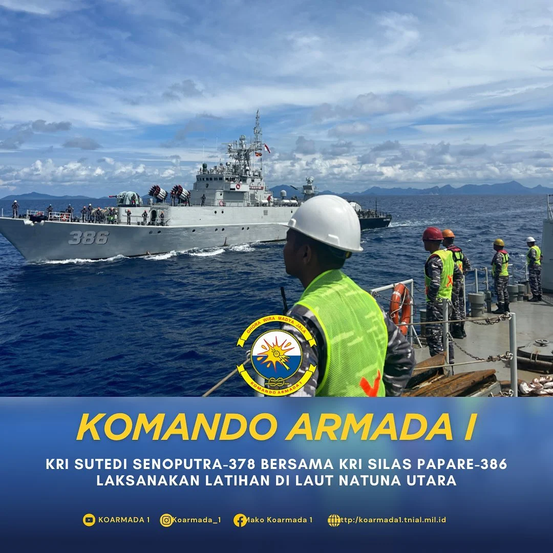 Latihan Menembak KRI Silas Papare-386 di Laut Natuna Utara Tingkatkan Kesiapsiagaan TNI AL