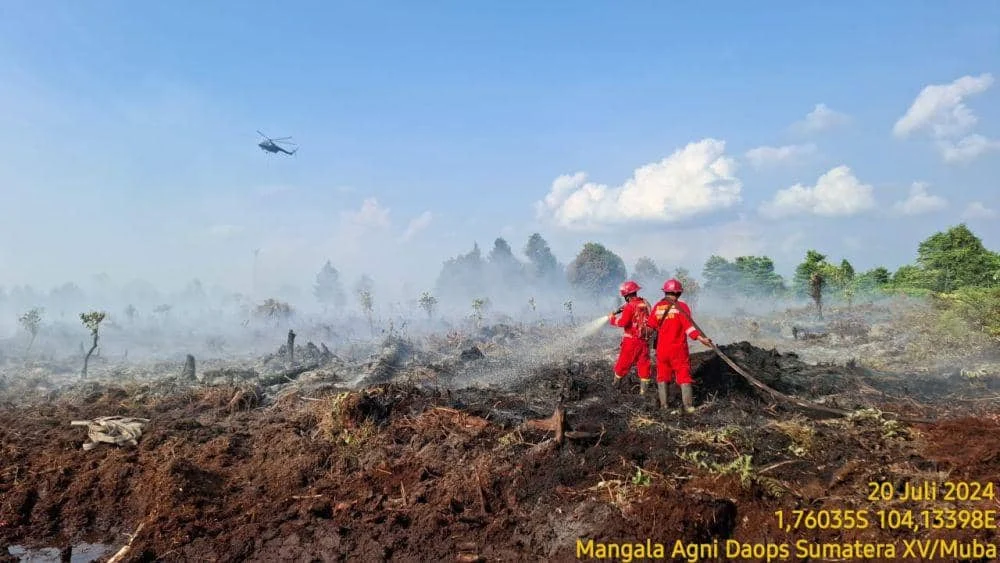 Manggala Agni Tuntaskan Operasi Pemadaman Karhutla di Pulau Bengkalis