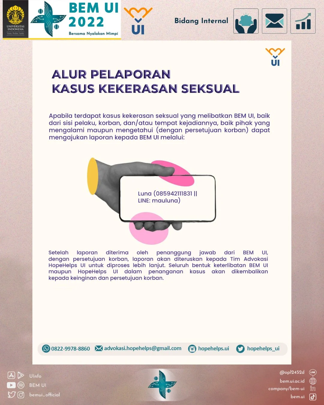 Pelaku Kekerasan Seksual di UI Diklaim Punya Bekingan, BEM UI: Tidak Boleh Ada yang Melangkahi Hukum