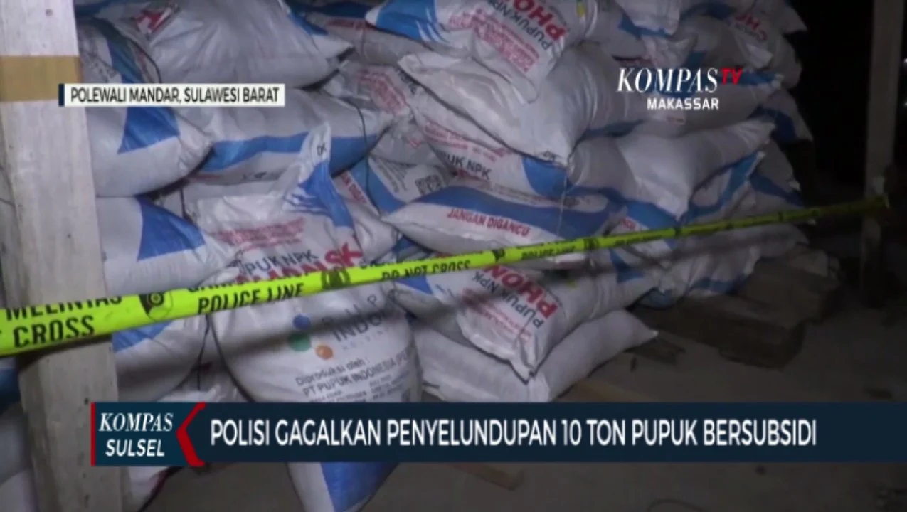 Polda Sumsel Gagalkan Penyelundupan 10 Ton Pupuk Subsidi di Muara Enim