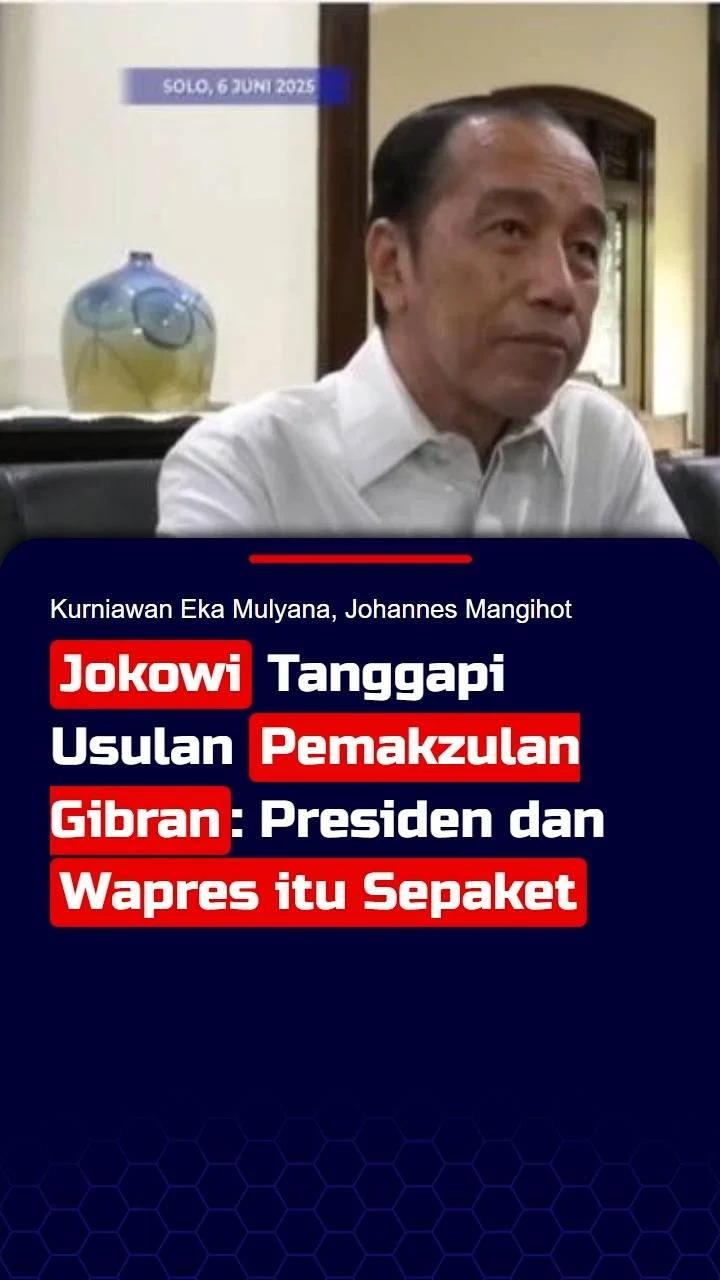 Wapres Gibran Tanggapi Pernyataan JK tentang Peran Jokowi sebagai Presiden ke‑7