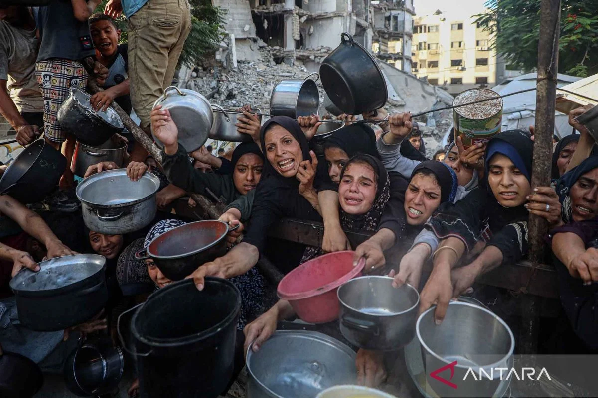 Antre bantuan makanan masih mewarnai situasi keseharian di Gaza