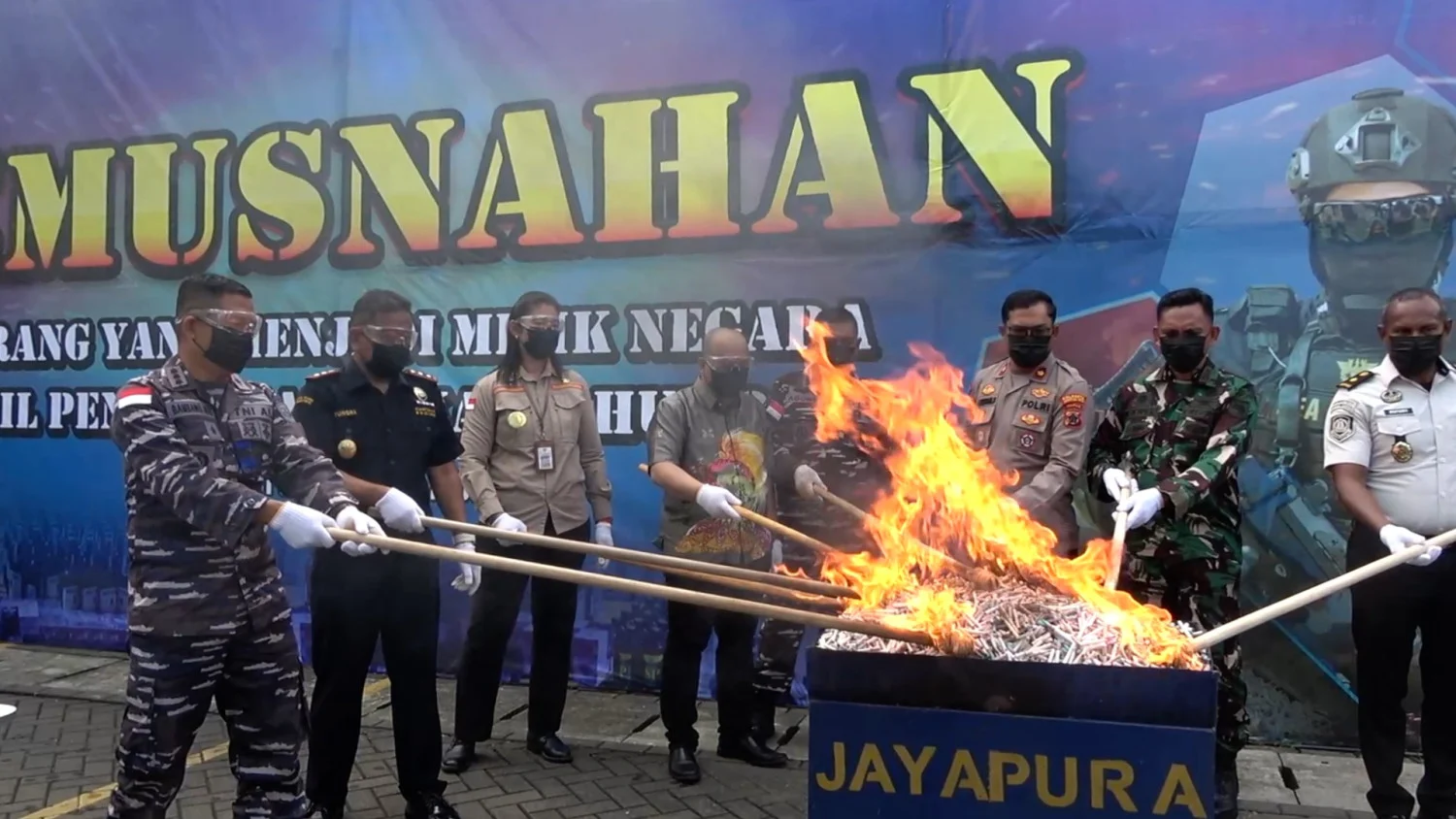 Bea Cukai Jayapura Musnahkan 73.928 Rokok Ilegal Hasil Operasi Gempur