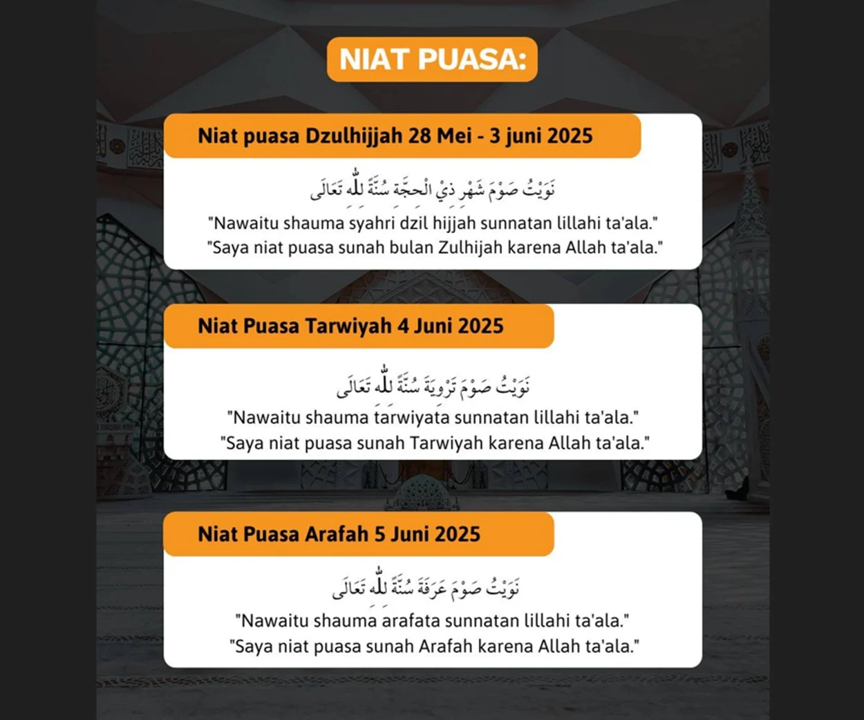 Catat Tanggalnya! Ini Beda Puasa Tarwiyah dan Arafah