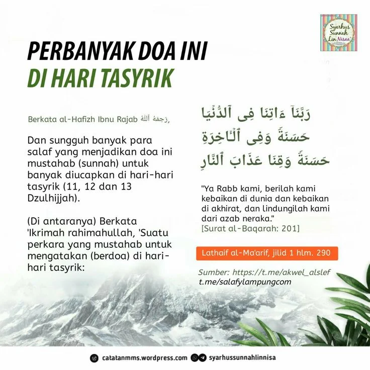Doa Khusus di Hari Tasyrik: Panduan Lengkap dan Cara Mengamalkannya