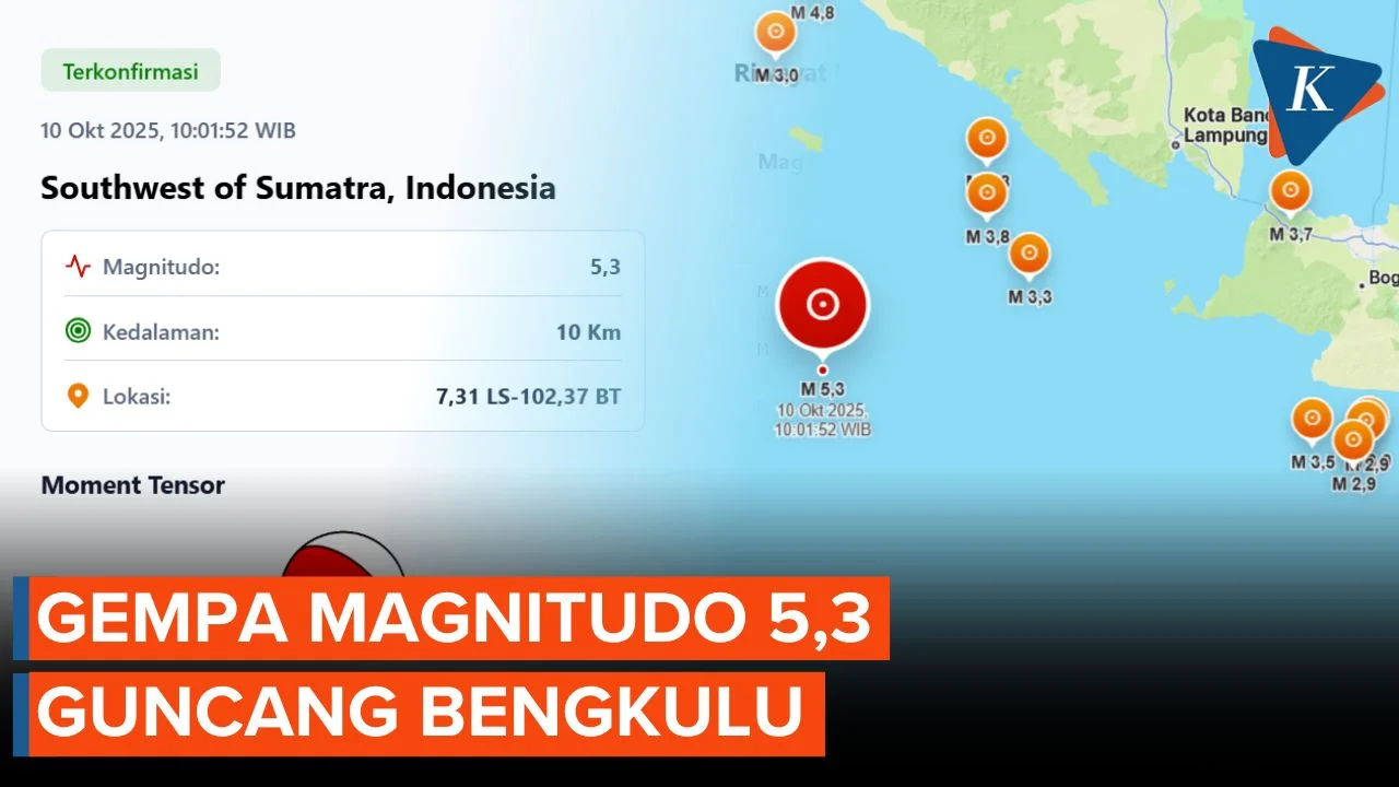 Gempa Magnitudo 5,3 Guncang Bengkulu Selatan, Puluhan Warga Terasa Goyang