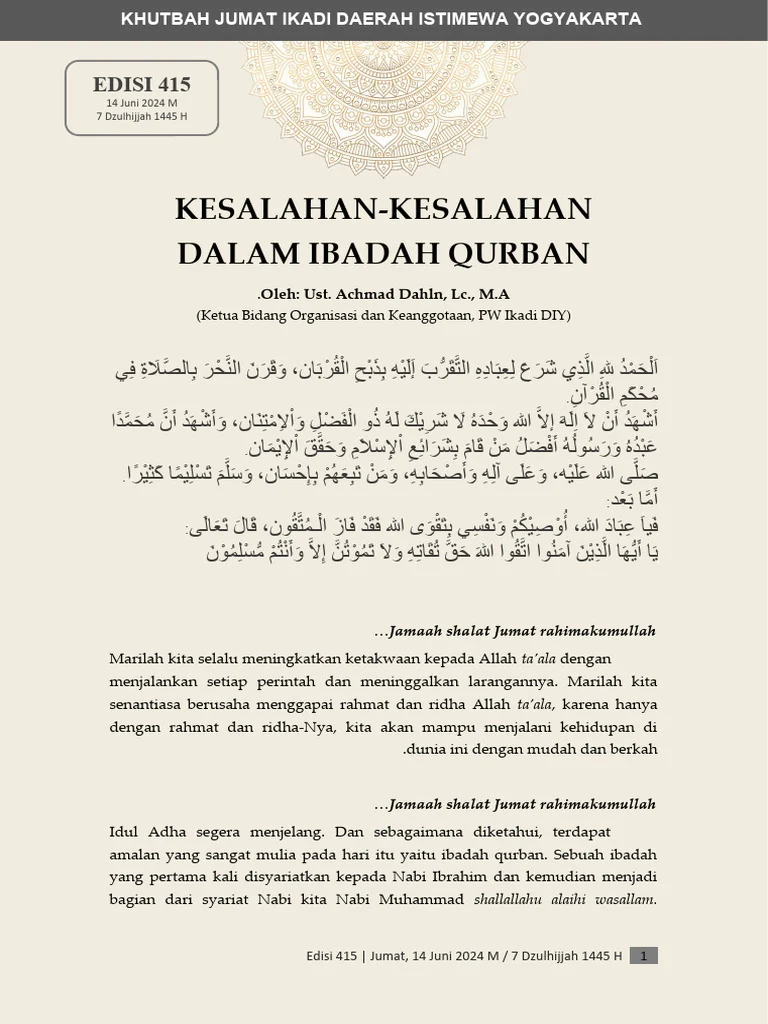 Hindari 8 Kesalahan Ini Saat Melaksanakan Ibadah Kurban Nanti!