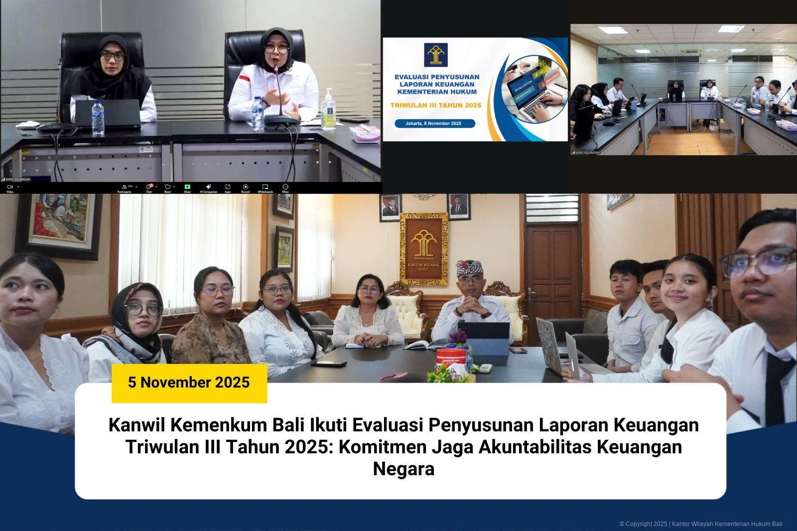 Kemenkum Selesaikan Laporan Keuangan 2025 Tepat Waktu
