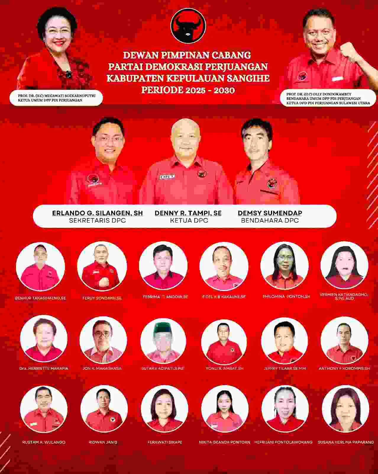Olly Dondokambey Buka Musancab PDIP Tomohon, Tekankan Komitmen, Regenerasi, dan Soliditas Kader