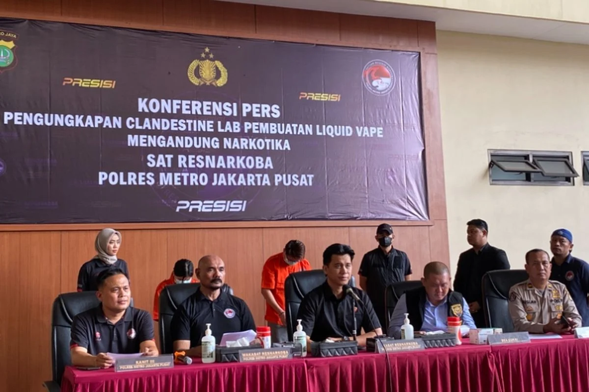 Polisi Bongkar Laboratorium Clandestine Pembuatan Cartridge Vape Narkoba di Jakarta Barat