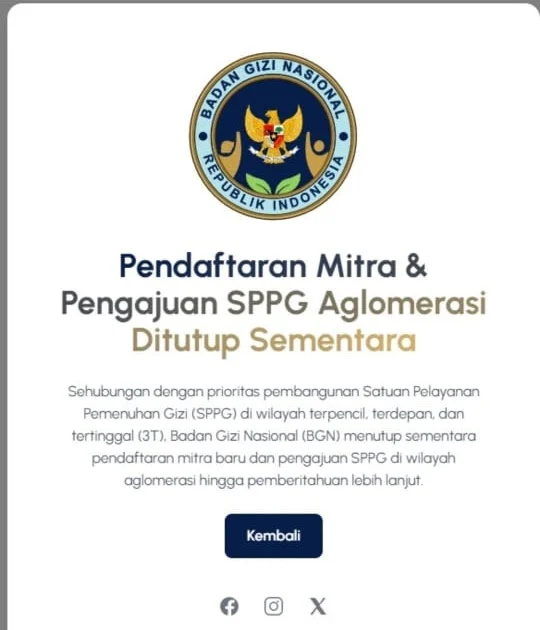 BGN Tutup Pendaftaran Portal Mitra SPPG, Apa yang Terjadi pada Investor yang Sudah Mendaftar?