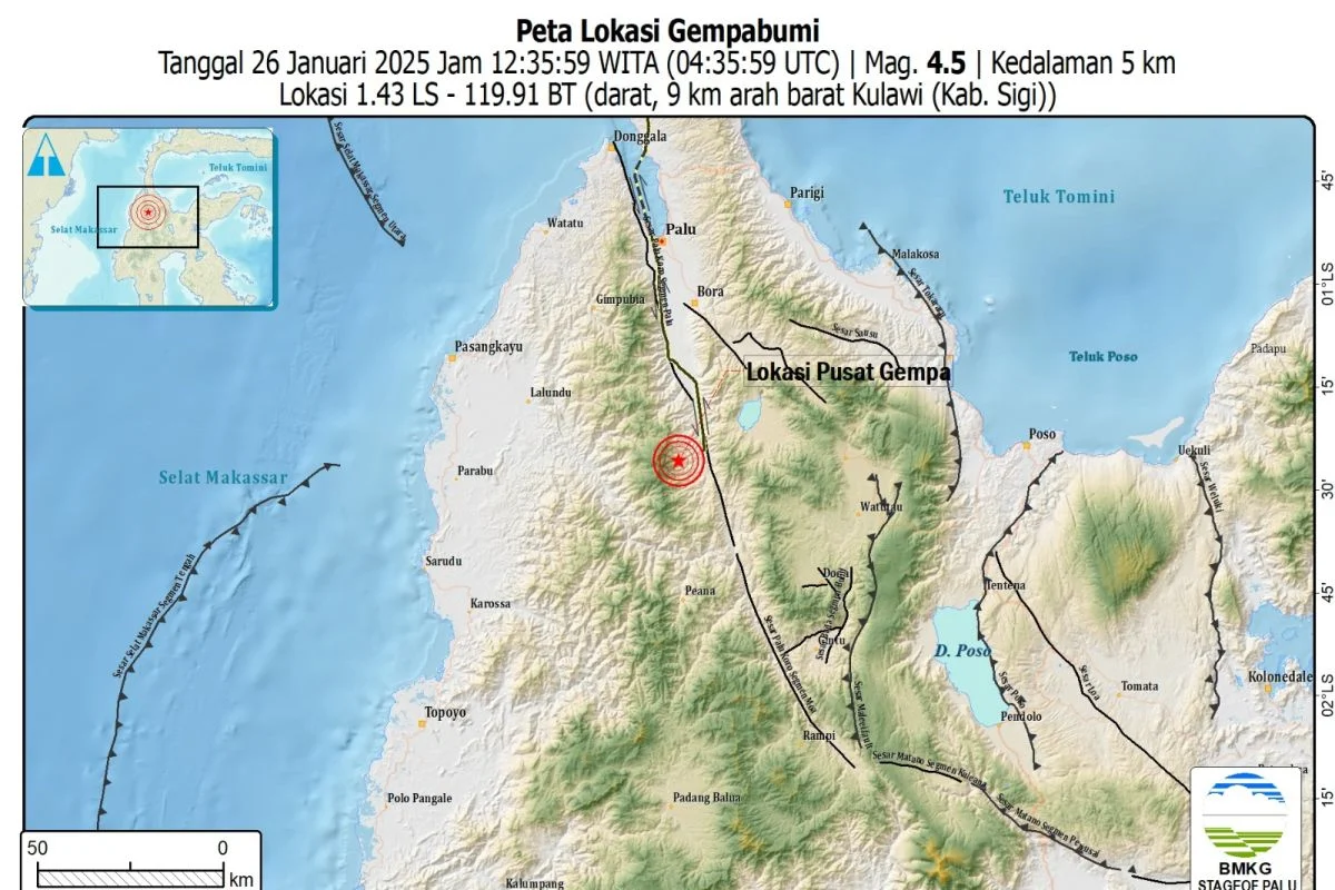 Gempa Magnitudo 6,7 Guncang Palu, BMKG Sebut Akibat Aktivitas Sesar Aktif