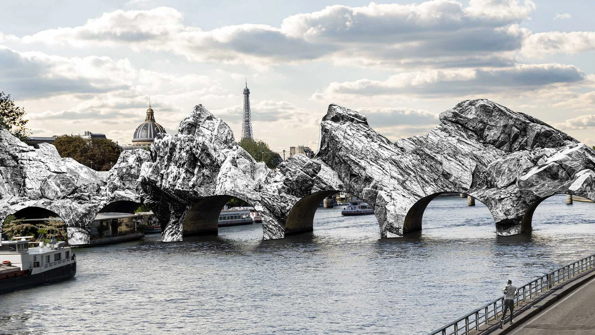 Jembatan Pont Neuf Paris Dihiasi Instalasi Seni 'La Caverne du Pont Neuf' yang Mengubahnya Menjadi Gua Raksasa