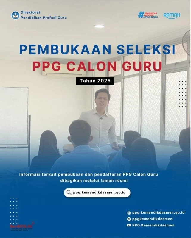 Kemendikdasmen Buka Seleksi PPG Calon Guru 2026, Cek Syarat dan Bidang Studinya