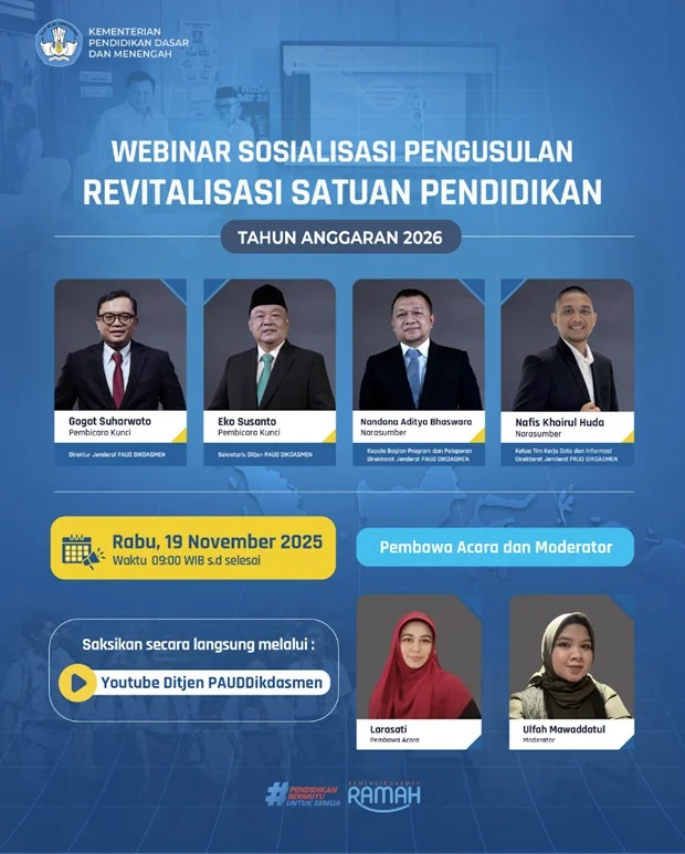 Kemendikdasmen Percepat Revitalisasi Sekolah, Target 11.744 Satuan Pendidikan pada 2026