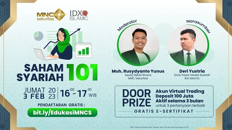 MNC Sekuritas Ajak Investor Pahami Saham Syariah lewat Webinar Gratis Beli Saham Syariah