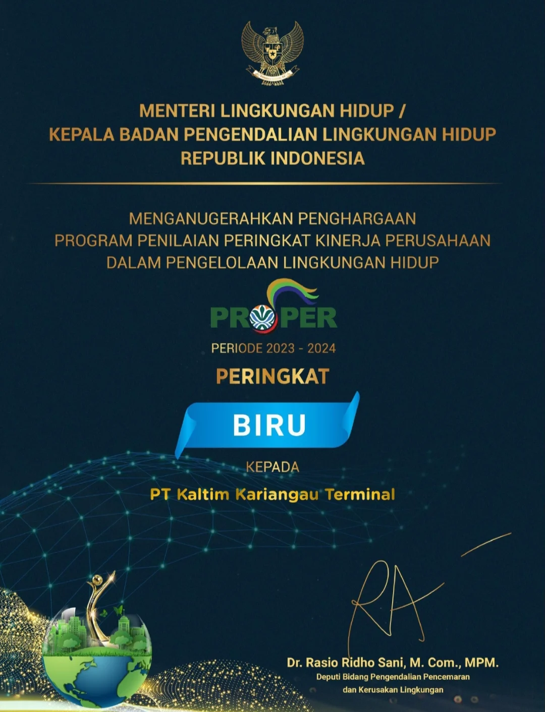 NHM Raih PROPER Biru KLHK, Tegaskan Komitmen terhadap Pengelolaan Lingkungan yang Taat dan Berkelanjutan