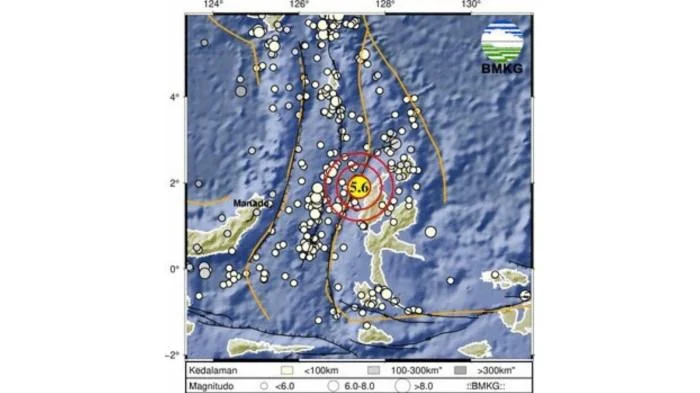 Gempa Magnitudo 5,6 Guncang Pulau DOI, Maluku Utara Siang Ini