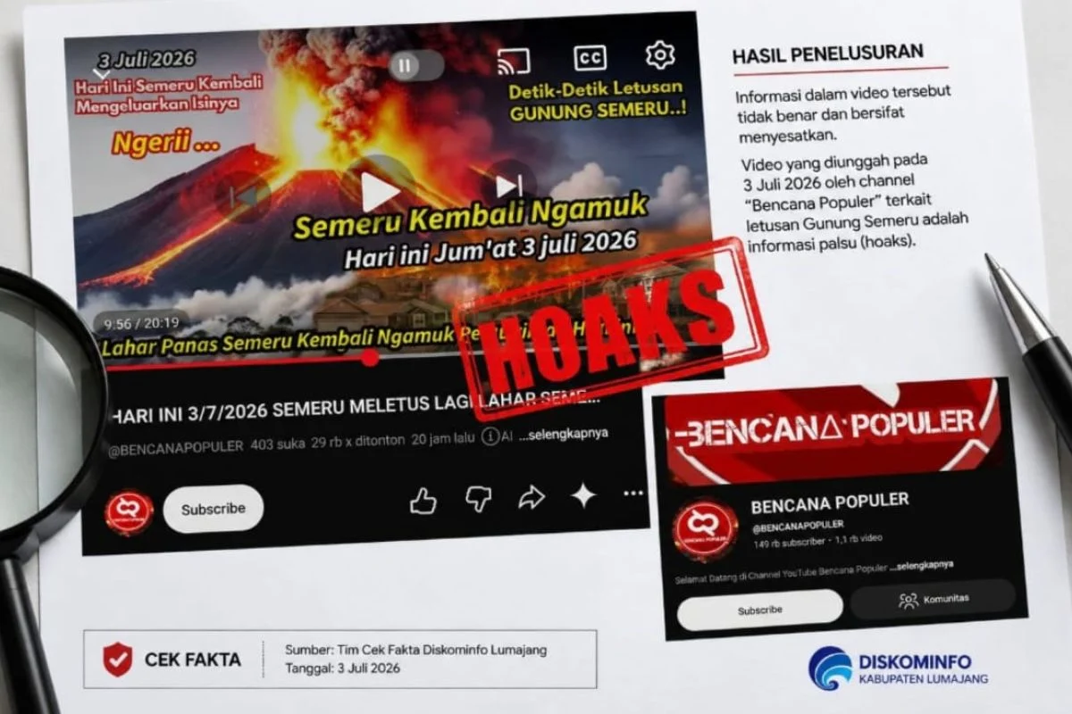 Pemkab Lumajang Pastikan Video Erupsi Semeru Viral di Media Sosial Hoaks