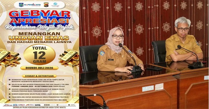 Pemprov NTB Apresiasi 375.742 Wajib Pajak Taat Bayar PKB dengan Hadiah Emas