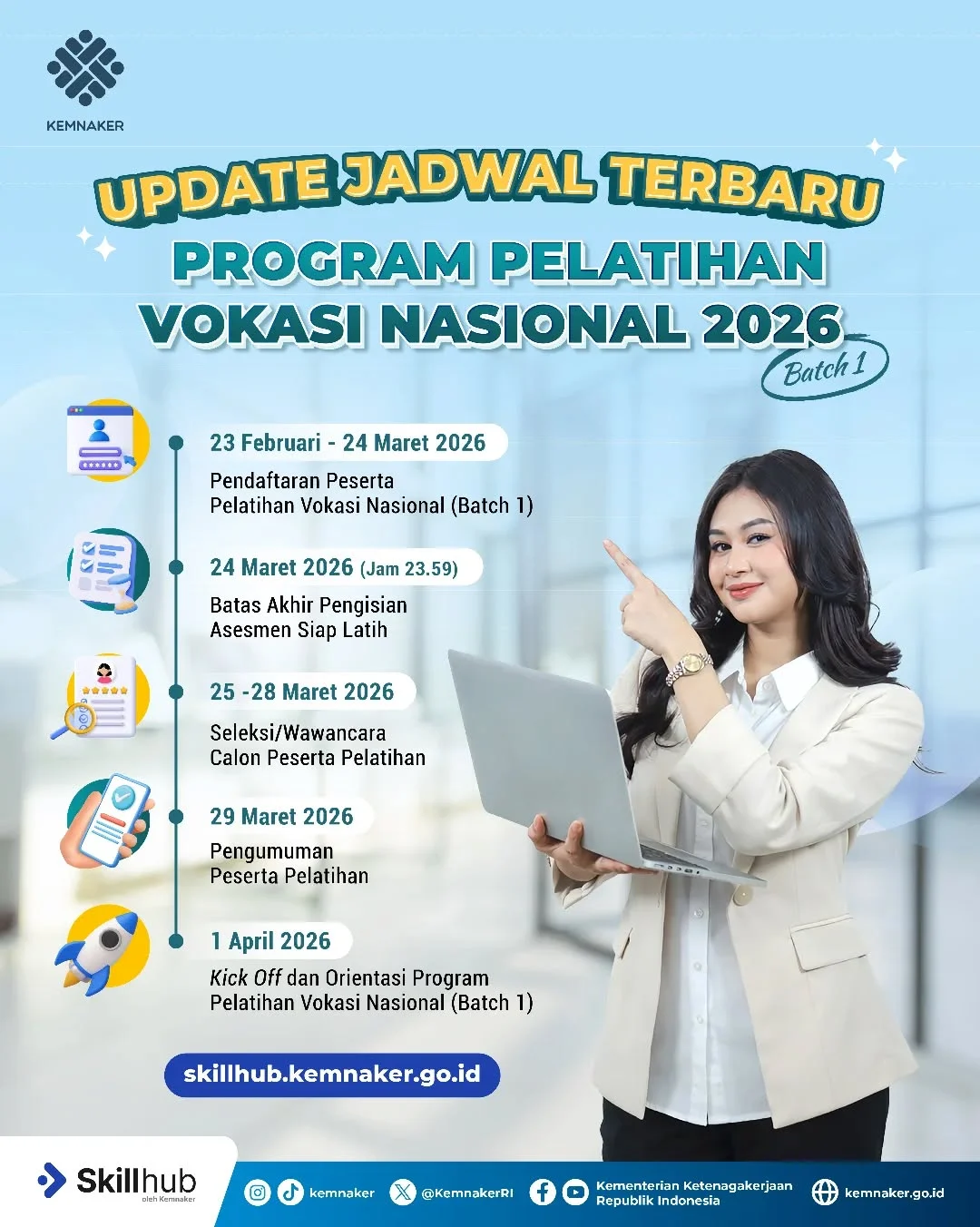 Seleksi Wawancara Pelatihan Vokasi Nasional Tahap 3 Dibuka Hingga 15 Juli
