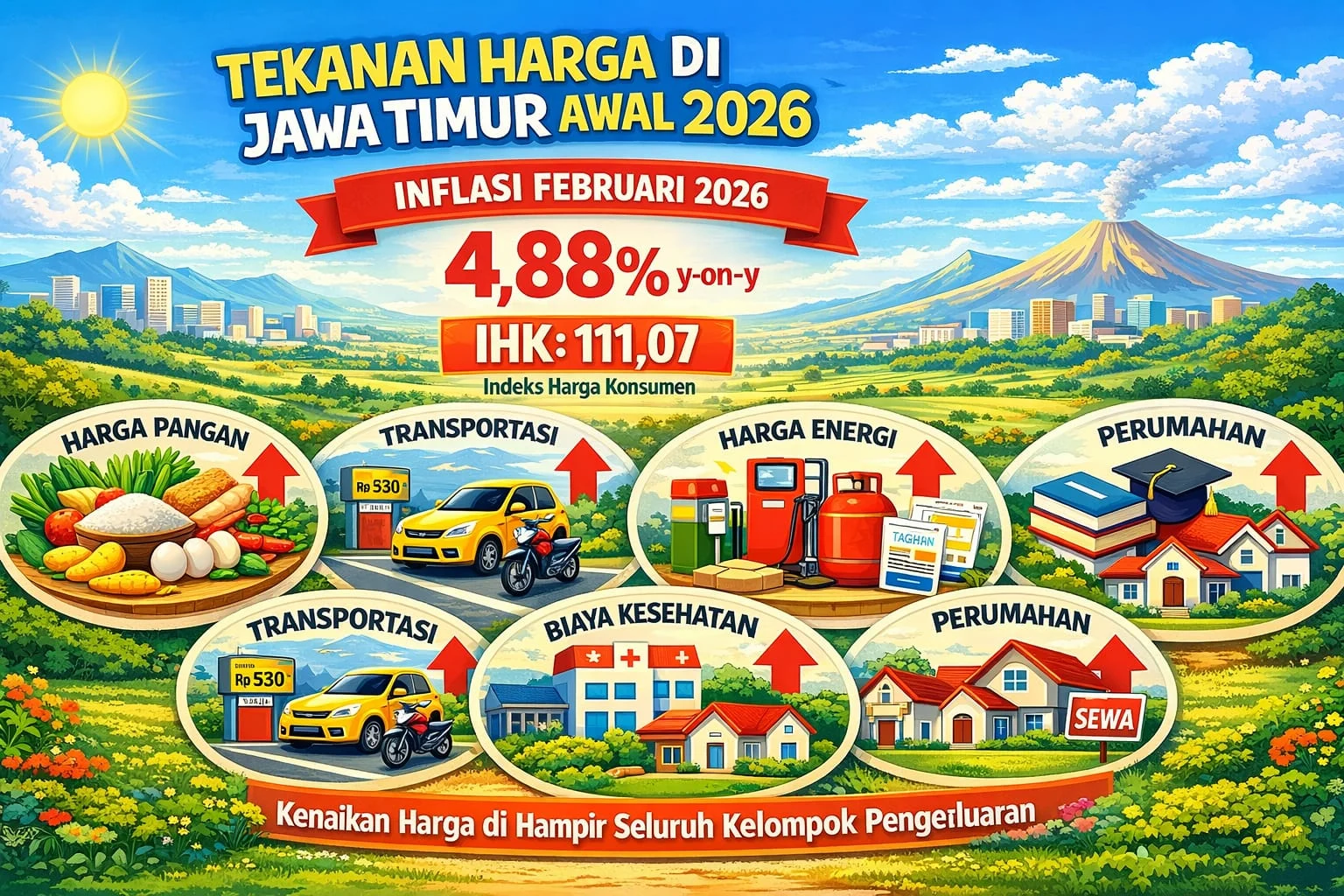 Inflasi Tahunan Juli 2026 Mencapai 2,88 Persen, Penyebab Utama Makanan, Transportasi, dan Emas Perhiasan