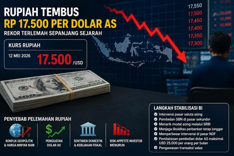 Rupiah Kuat ke Rp 17.694 per Dolar AS, Penyebabnya