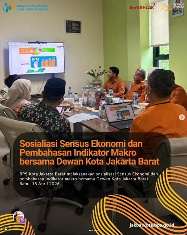 Sensus Ekonomi di Jakarta Barat Capai 92 Persen
